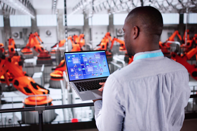 Engineer Operators Using Scada System At Industrial Plant