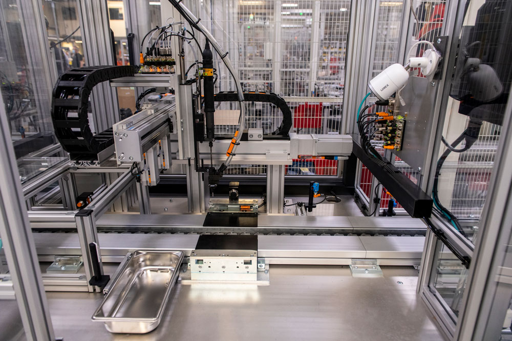 Tech-trak on a conveyor